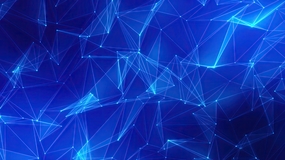 蓝色几何点线科技背景图片